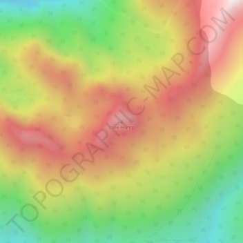 Mapa topográfico Love Hump, altitude, relevo