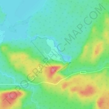 Mapa topográfico Winneway, altitude, relevo