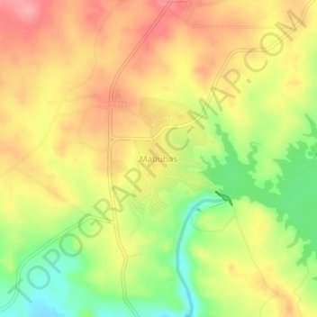 Mapa topográfico Mabubas, altitude, relevo