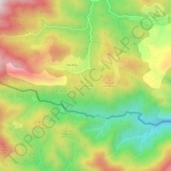 Mapa topográfico Pla Castanyer, altitude, relevo