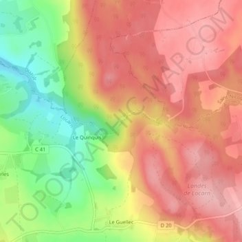 Mapa topográfico Les Gorges du Corong, altitude, relevo