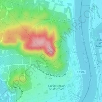 Mapa topográfico Dent de Marcoule, altitude, relevo