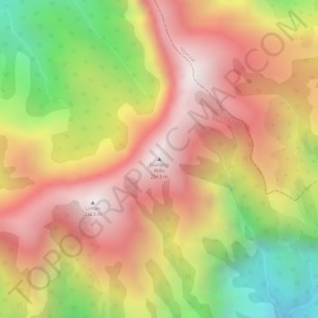 Mapa topográfico Mount Wilis, altitude, relevo