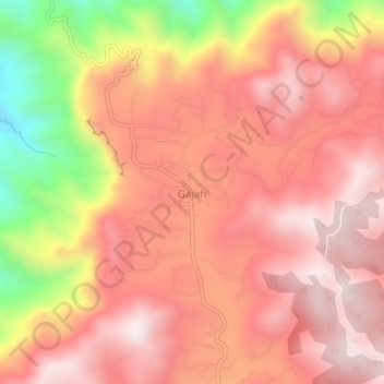 Mapa topográfico Gajah, altitude, relevo
