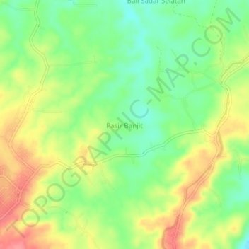 Mapa topográfico Pasir Banjit, altitude, relevo