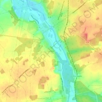 Mapa topográfico La Chaise, altitude, relevo