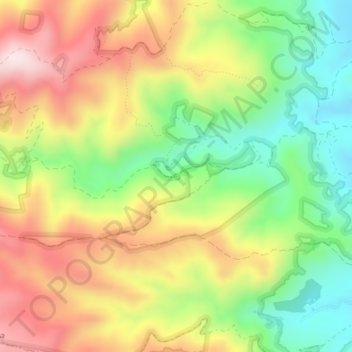 Mapa topográfico Fuente Umbria, altitude, relevo