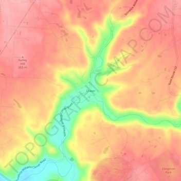 Mapa topográfico Craver, altitude, relevo