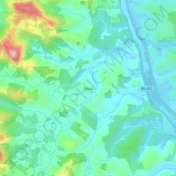 Mapa topográfico Tijuca, altitude, relevo