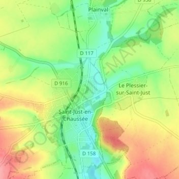 Mapa topográfico Le Rossignol, altitude, relevo