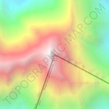 Mapa topográfico Mount Augusta, altitude, relevo