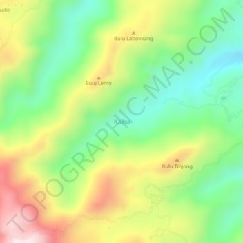 Mapa topográfico Kahu, altitude, relevo