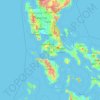 Mapa topográfico Batangas, altitude, relevo