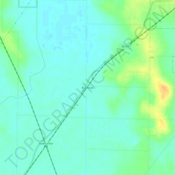 Mapa topográfico Bushrod, altitude, relevo