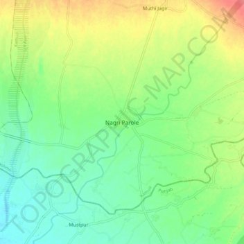 Mapa topográfico Nagri Parole, altitude, relevo