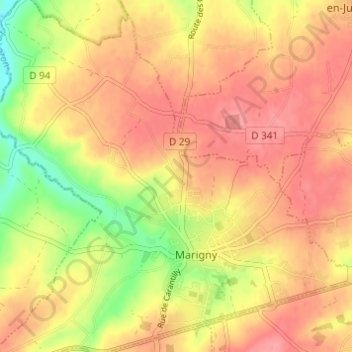 Mapa topográfico L'Hôtel Pion, altitude, relevo