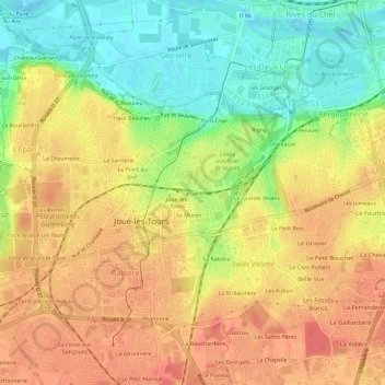 Mapa topográfico La Gare, altitude, relevo
