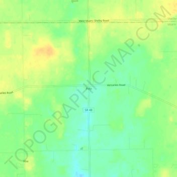Mapa topográfico Polo, altitude, relevo