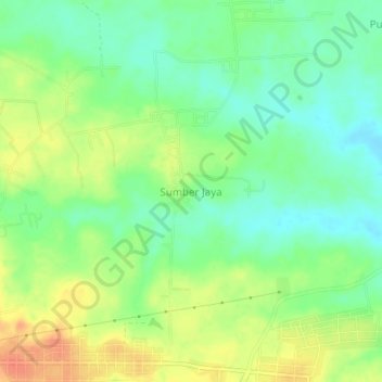 Mapa topográfico Sumber Jaya, altitude, relevo