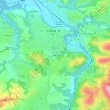 Mapa topográfico Haltzuia, altitude, relevo