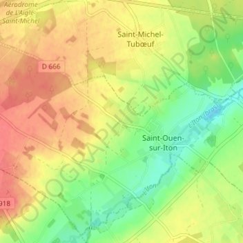 Mapa topográfico La Monnerie, altitude, relevo