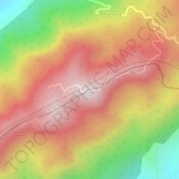 Mapa topográfico Pedra das Flores, altitude, relevo