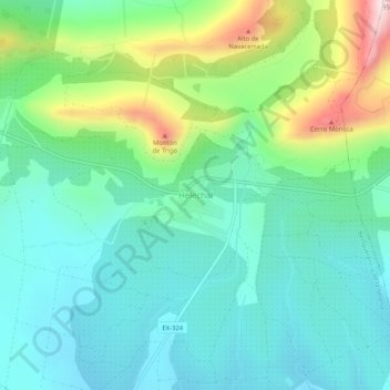 Mapa topográfico Helechal, altitude, relevo