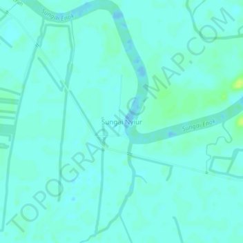 Mapa topográfico Sungai Nyiur, altitude, relevo