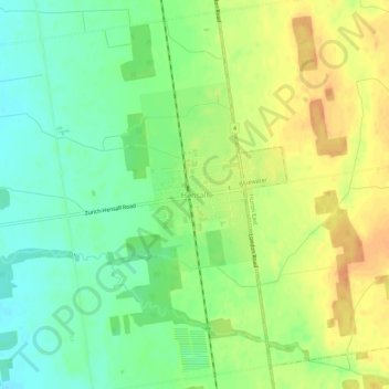 Mapa topográfico Hensall, altitude, relevo