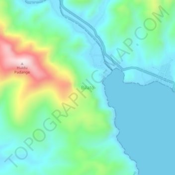 Mapa topográfico Bilato, altitude, relevo
