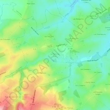 Mapa topográfico Le Point du Jour, altitude, relevo