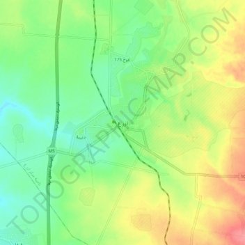 Mapa topográfico Izra, altitude, relevo