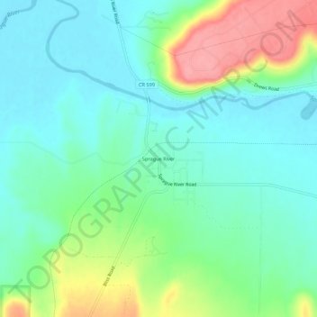 Mapa topográfico Sprague River, altitude, relevo