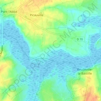 Mapa topográfico Montessy, altitude, relevo