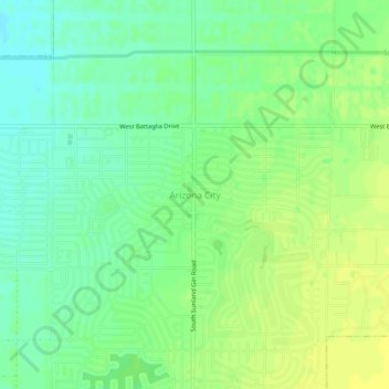 Mapa topográfico Arizona City, altitude, relevo