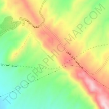 Mapa topográfico Mozdooran Cave, altitude, relevo