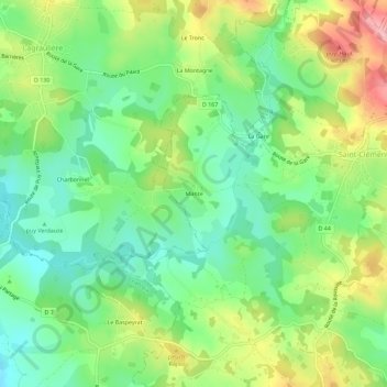 Mapa topográfico Mante, altitude, relevo