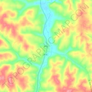 Mapa topográfico Ewing, altitude, relevo