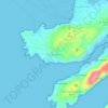 Mapa topográfico Lembongan, altitude, relevo