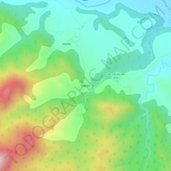 Mapa topográfico Planillo, altitude, relevo