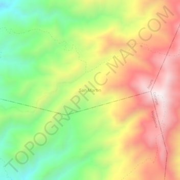 Mapa topográfico San Martin, altitude, relevo