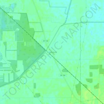 Mapa topográfico Kankakee, altitude, relevo