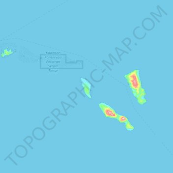 Mapa topográfico Panjang Island, altitude, relevo