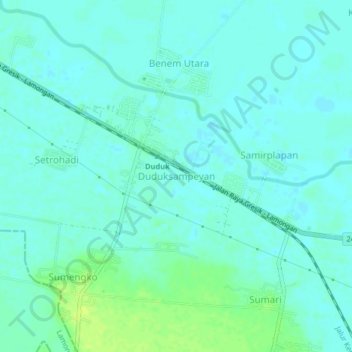 Mapa topográfico Duduksampeyan, altitude, relevo