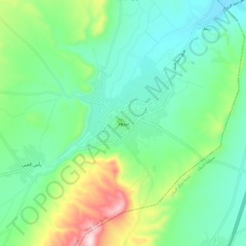 Mapa topográfico Yabrud, altitude, relevo