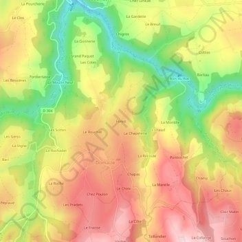 Mapa topográfico Forest, altitude, relevo