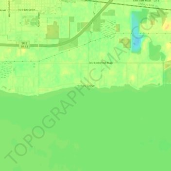 Mapa topográfico Hickory Grove, altitude, relevo