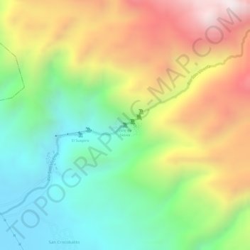 Mapa topográfico Velo de Novia, altitude, relevo