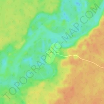 Mapa topográfico Puerto Luz, altitude, relevo