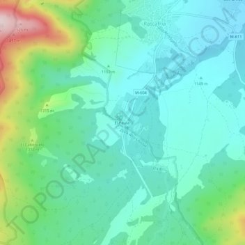 Mapa topográfico El Paular, altitude, relevo